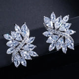 Lem12 Hot Flower Crystal Female Earrings - Anti Allergy Sweet Jewelry