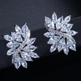 Lem12 Hot Flower Crystal Female Earrings - Anti Allergy Sweet Jewelry