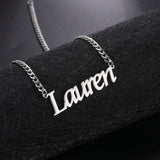Lemegeton 3mm Cuban Chain Personalized Name Necklace Stainless Steel