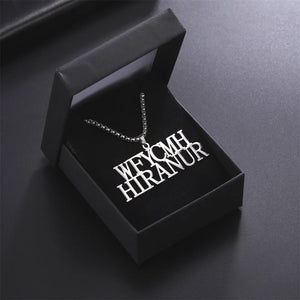 Lemegeton Box Chain Name Necklace Stainless Steel Charm Choker Punk Jewelry