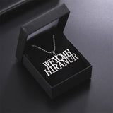 Lemegeton Box Chain Name Necklace Stainless Steel Charm Choker Punk Jewelry