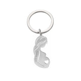 Lemegeton Baby Mom Keychain Engraved Family Name Stainless Steel Dad Gift