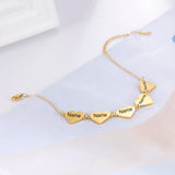 Lemegeton Women's Personalized Heart Engraved Bracelet