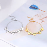 Lemegeton Women's Personalized Heart Engraved Bracelet