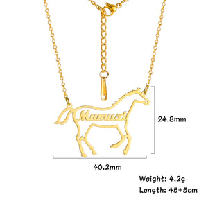 Lemegeton Horse Turtle Name Necklace Unicorn Animal Choker Necklaces