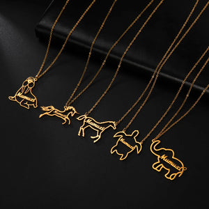 Lemegeton Horse Turtle Name Necklace Unicorn Animal Choker Necklaces