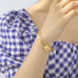 Lemegeton Name Bracelet Personalized Bangle Stainless Steel Bracelets