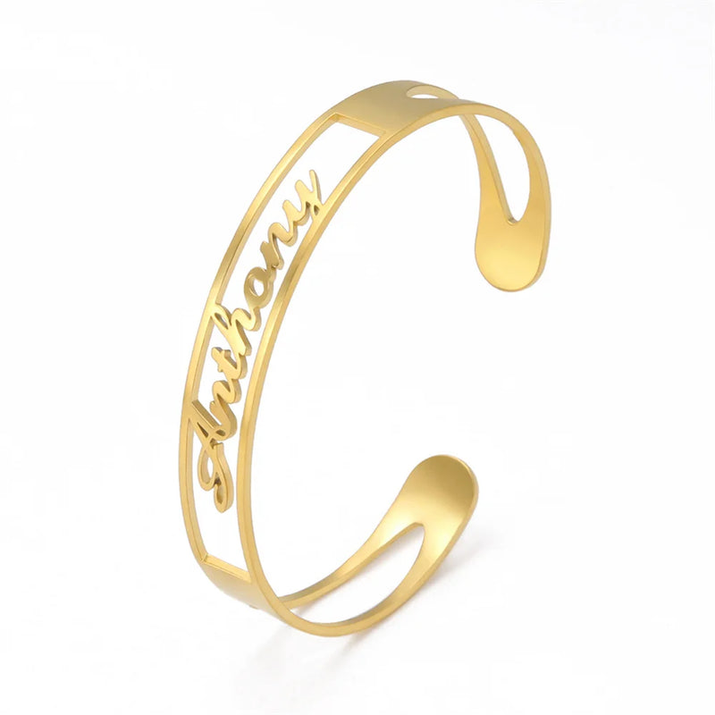 Lemegeton Name Bracelet Personalized Bangle Stainless Steel Bracelets