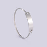 Lemegeton Engraved Name Date ID Cuff Bangle Stainless Steel Jewelry