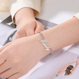 Lemegeton Name Bracelet Stainless Steel Couple Bracelets