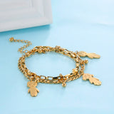 Lemegeton Double Chain Stainless Steel Name Bracelet