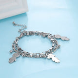 Lemegeton Double Chain Stainless Steel Name Bracelet