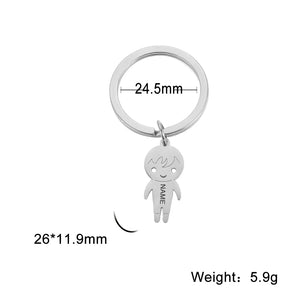 Personalized Family Name Key Chain Stainless Steel Keyring
