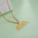 Lemegeton Name Necklace Personalized Stainless Steel Punk Jewelry