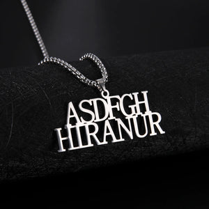 Lemegeton Name Necklace Personalized Stainless Steel Punk Jewelry