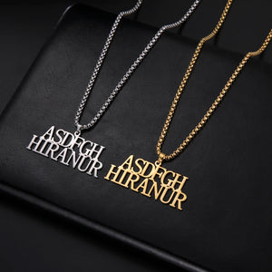 Lemegeton Name Necklace Personalized Stainless Steel Punk Jewelry