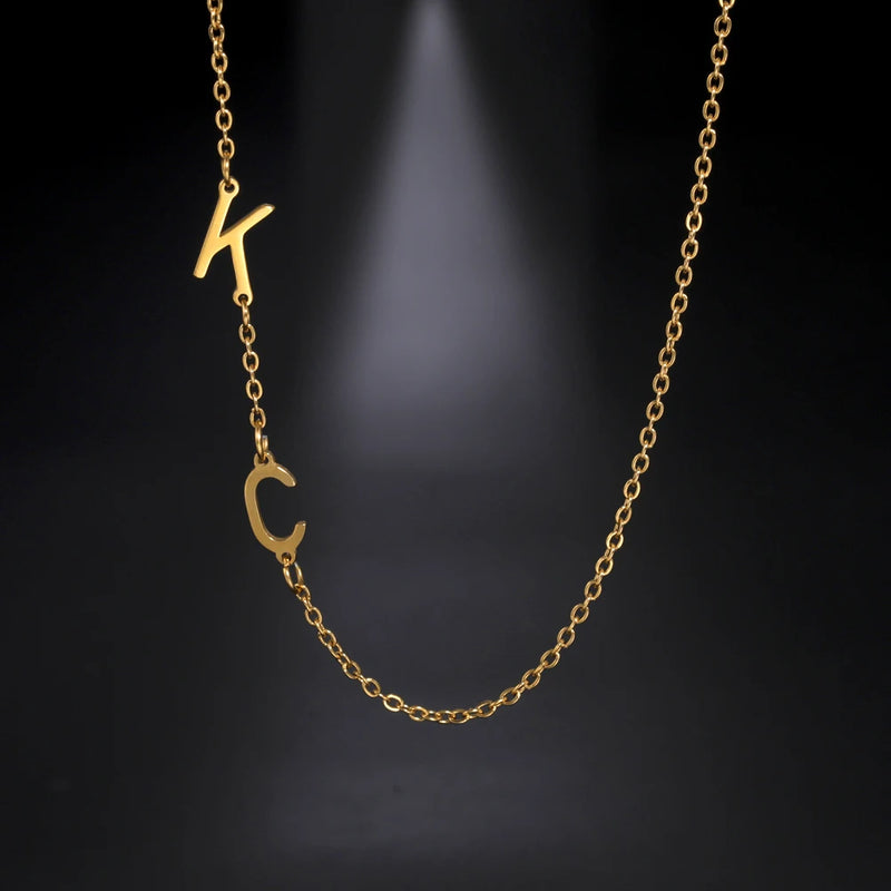 Lemegeton Name Necklace Customised Stainless Steel Initial Necklaces