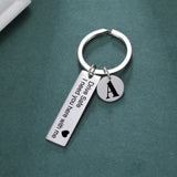 Lemegeton Name Text Keychain Drive Safe Car Key Ring Stainless Steel