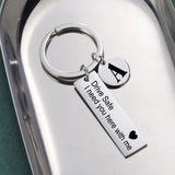 Lemegeton Name Text Keychain Drive Safe Car Key Ring Stainless Steel