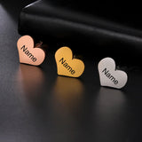 Personalized Name Geometric Square Cuff Links Stainless Steel