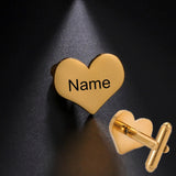 Personalized Name Geometric Square Cuff Links Stainless Steel