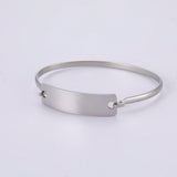 Lemegeton Name Bracelet Engraved Date Cuff Bangle Stainless Steel Jewelry