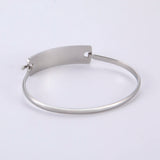 Lemegeton Name Bracelet Engraved Date Cuff Bangle Stainless Steel Jewelry
