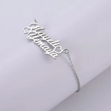 Lemegeton Two Name Bracelet Personalized Stainless Steel Charm Bracelet
