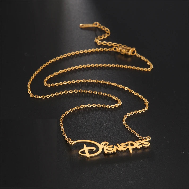Lemegeton Kids Name Necklace Personalized Stainless Steel Pendant
