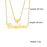 Heart Choker Stainless Steel Name Necklace Personalized Initial Necklaces