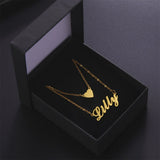 Heart Choker Stainless Steel Name Necklace Personalized Initial Necklaces