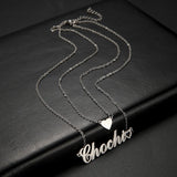 Heart Choker Stainless Steel Name Necklace Personalized Initial Necklaces