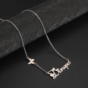 Butterfly Personalized Choker Necklace Stainless Steel Jewelry