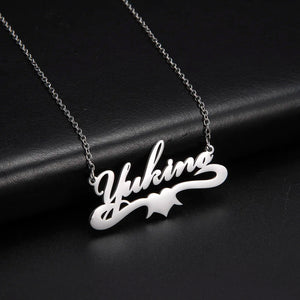 Lemegeton Heart Name Necklace Personalized Nameplate Choker Necklaces