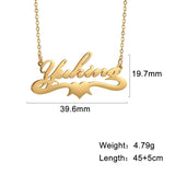 Lemegeton Heart Name Necklace Personalized Nameplate Choker Necklaces