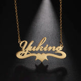Lemegeton Heart Name Necklace Personalized Nameplate Choker Necklaces