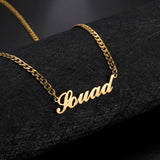 Lemegeton Gothic Name Necklace Cuban Chain Choker Stainless Steel Jewelry