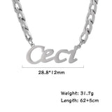 Lemegeton Gothic Name Necklace Cuban Chain Choker Stainless Steel Jewelry