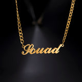 Lemegeton Gothic Name Necklace Cuban Chain Choker Stainless Steel Jewelry