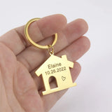 Lemegeton Home Keychain Engraved Family Name Key Chain