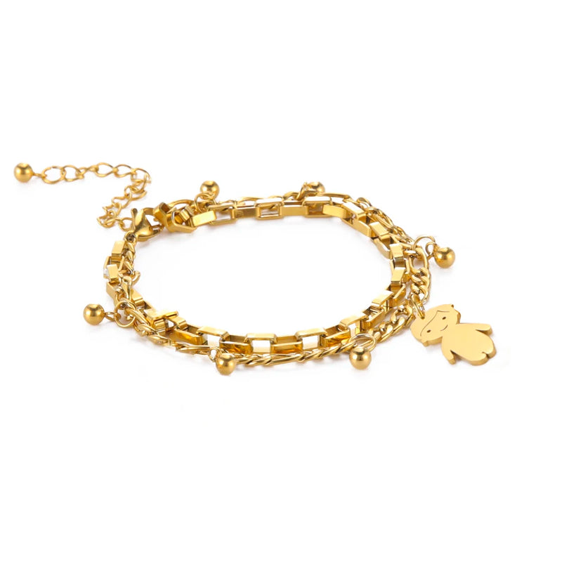 Lemegeton Personalized Name Bracelet Stainless Steel Pendant
