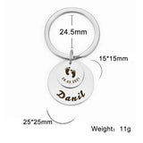Lemegeton Personalized Baby Name Birth Keychain Stainless Steel Key Chain