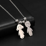 Lemegeton Personalized Boy Girl Kids Family Name Necklace
