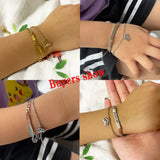 Lemegeton Personalized Crown Name Baby Bracelet Stainless Steel Cuban Chain
