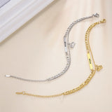 Lemegeton Personalized Crown Name Baby Bracelet Stainless Steel Cuban Chain