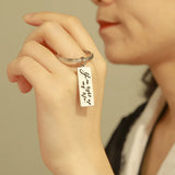 Custom Handwriting Name Keychain Stainless Steel Keyring