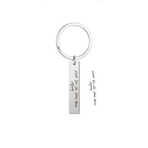 Custom Handwriting Name Keychain Stainless Steel Keyring