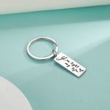 Custom Handwriting Name Keychain Stainless Steel Keyring