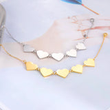 Personalized Heart Name Bracelet Stainless Steel Pendant Engraved Nameplate