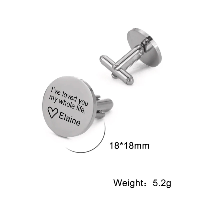 Personalized Stainless Steel Grandpa & Father of the Bride Cuff Links